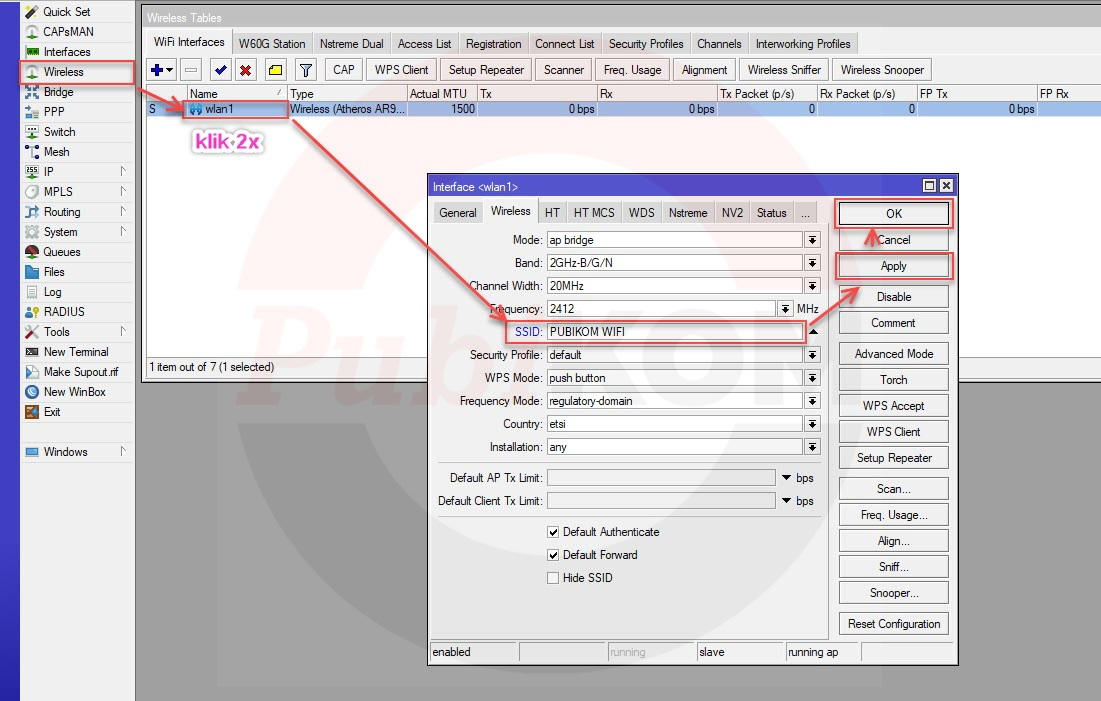 Cara Merubah Nama WiFi Di Mikrotik PubiKOM